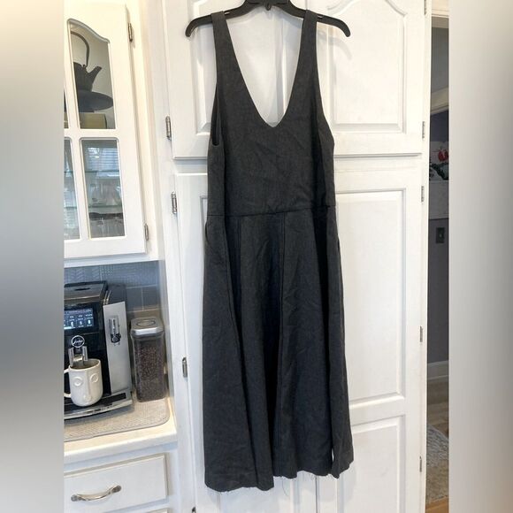 NEW Les filles d'ailleurs Grey Wool Hem Midi Dress with Pockets Size XS - Picture 3 of 8